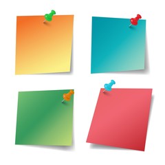 Colorful stickers set pinned with pushbutton 