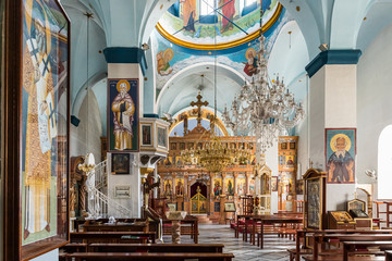 The interior of the St. Nicholas church in Bayt Jala - a suburb of Bethlehem in Palestine