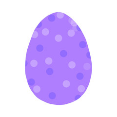 Hand drawn Easter egg isolated on white background. Pattern of dots and lines. Hello spring. Design element