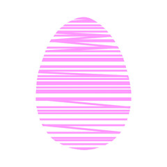 Hand drawn Easter egg isolated on white background. Pattern of dots and lines. Hello spring. Design element