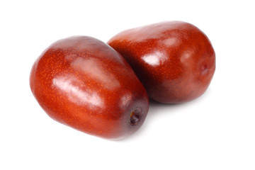 fresh date fruit isolated on white background. macro