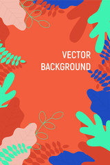 vector abstract background - a bright template for the cover, banner, for social networks with flowers and leaves