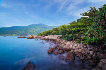 Fototapeta na wymiar view of Da Nang beach which is a very famous destination.