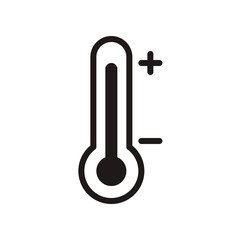 Thermometer icon in trendy line style design. Vector graphic illustration. Suitable for website design, logo, app, and ui. Editable vector stroke. EPS 10.