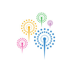 Firework vector icon illustration design template