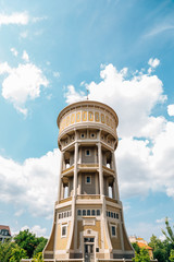 Fototapeta na wymiar Viztorony water tower square in Szeged, Hungary