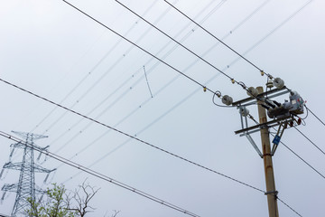 electric pole and wires