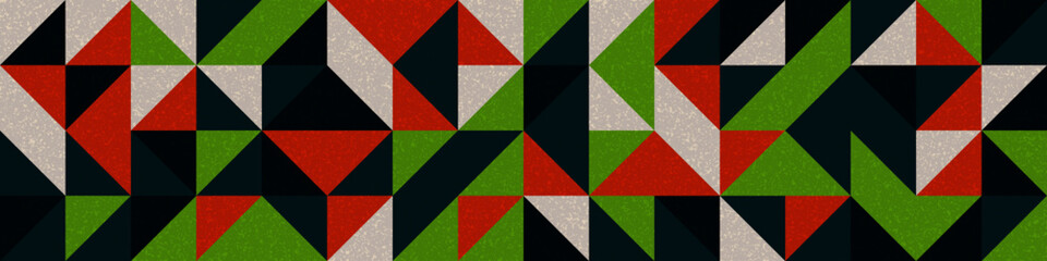 Seamless pattern with random colored triangles Generative Art background illustration