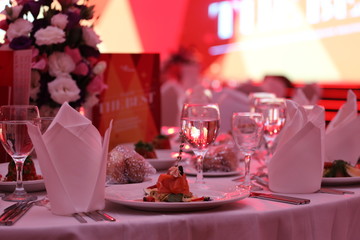 Elegant decorated wedding table set