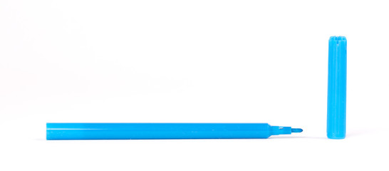 Blue felt-tip pen isolated