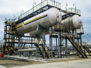 Bullets for process water in the oil field. Buffer tanks for for