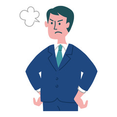 スーツ　男性　怒っている