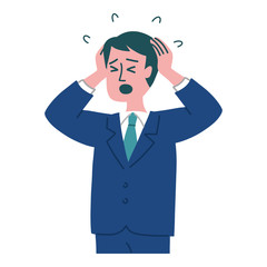 スーツ　男性　パニック