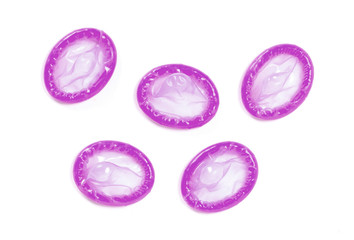 Obraz na płótnie Canvas Purple condom, isolated