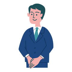 スーツ　男性　立っている