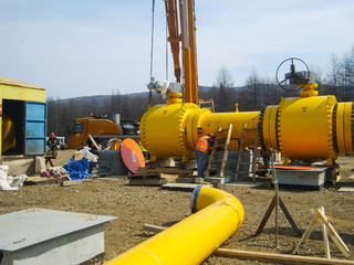 Construction of an oil and gas pipeline.