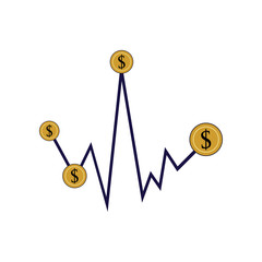 Vector of trading wave chart logo design eps   format