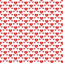   Seamless pattern with hearts. Postcard Valentine's Day. Red background. Festive banner  or poster.  For scrap paper, wrappers, cards