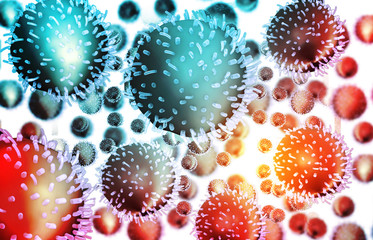 Abstract virus cells. Medical background. 3d illustration.