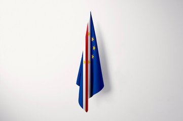 Cape Verde Flag Hanging Isolated with Copy Space - 3D Illustration