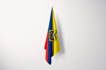 Ecuador Flag Hanging Isolated with Copy Space - 3D Illustration