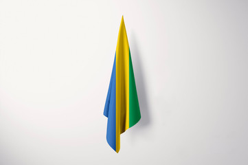 Gabon Flag Hanging Isolated with Copy Space - 3D Illustration