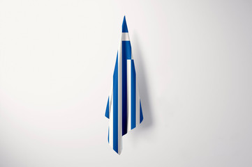 Greece Flag Hanging Isolated with Copy Space - 3D Illustration