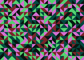 Fototapeta premium Pattern with random colored triangles Generative Art background illustration