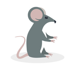 Cute Brown Rat Vector Illustration