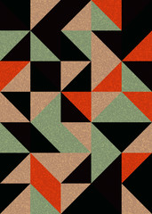 Pattern with random colored triangles Generative Art background illustration