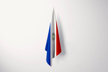 Obraz premium Peru Flag Hanging Isolated with Copy Space - 3D Illustration