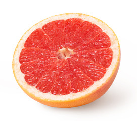 Half of grapefruit isolated on white background.
