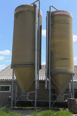 Grain silo in a farm