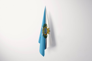 San Marino Flag Hanging Isolated with Copy Space - 3D Illustration
