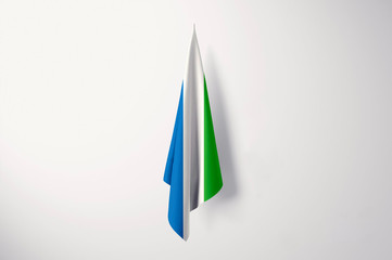 Sierra Leone Flag Hanging Isolated with Copy Space - 3D Illustration