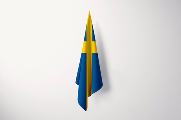 Sweden Flag Hanging Isolated with Copy Space - 3D Illustration