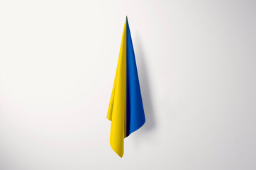 Ukraine Flag Hanging Isolated with Copy Space - 3D Illustration