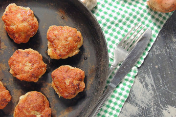 homemade meatballs in a pan