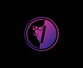 Dotted I Letter Techno Logo.