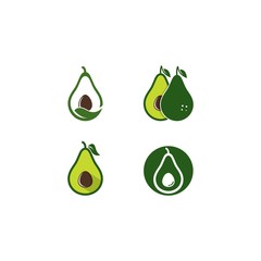 Avocado fruit logo vector icon template design 
