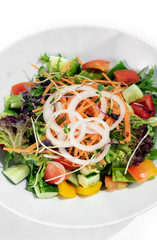 fresh organic mixed vegetable vegan Garden Salad with Vinaigrette sauce