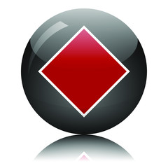 Diamond glass button vector illustration