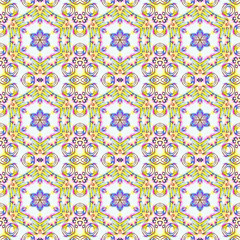 Raster colorful pattern abstract geometric hand drawn textile background texture