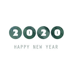 Simple Green and White New Year Card, Cover or Background Design Template - 2020