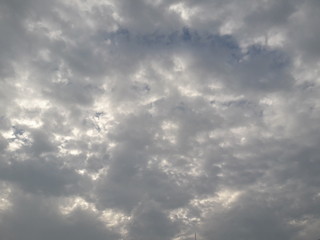 Clouds in the blue sky, oxygen environment. 