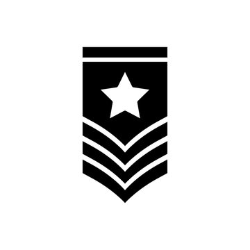 black military rank badge with star clip art preview