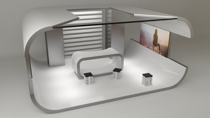 Exhibition stand 3D rendering