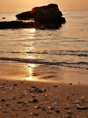 idyllic sunset at the beach