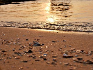 idyllic sunset at the beach
