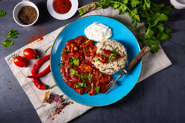 Indian Chicken Tikka Masala with wild rice
